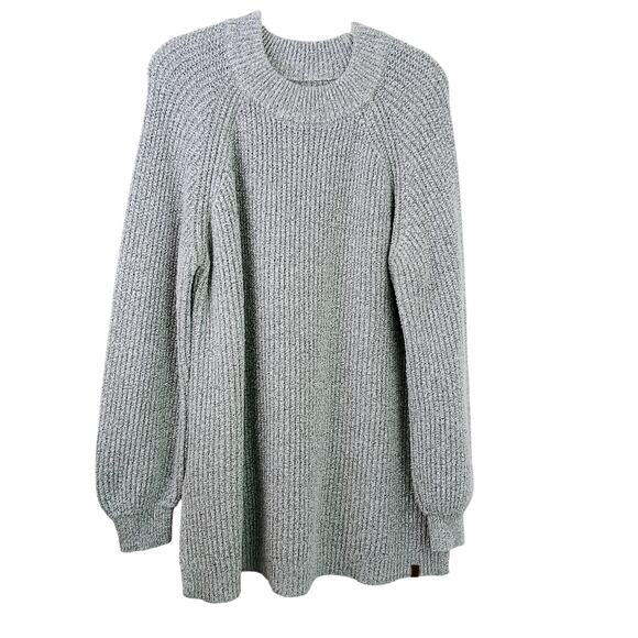 Roots Canada SZ 2XL Cotton Blend Ribbed Crew Neck Sweater Chunky Gray - Picture 2 of 6